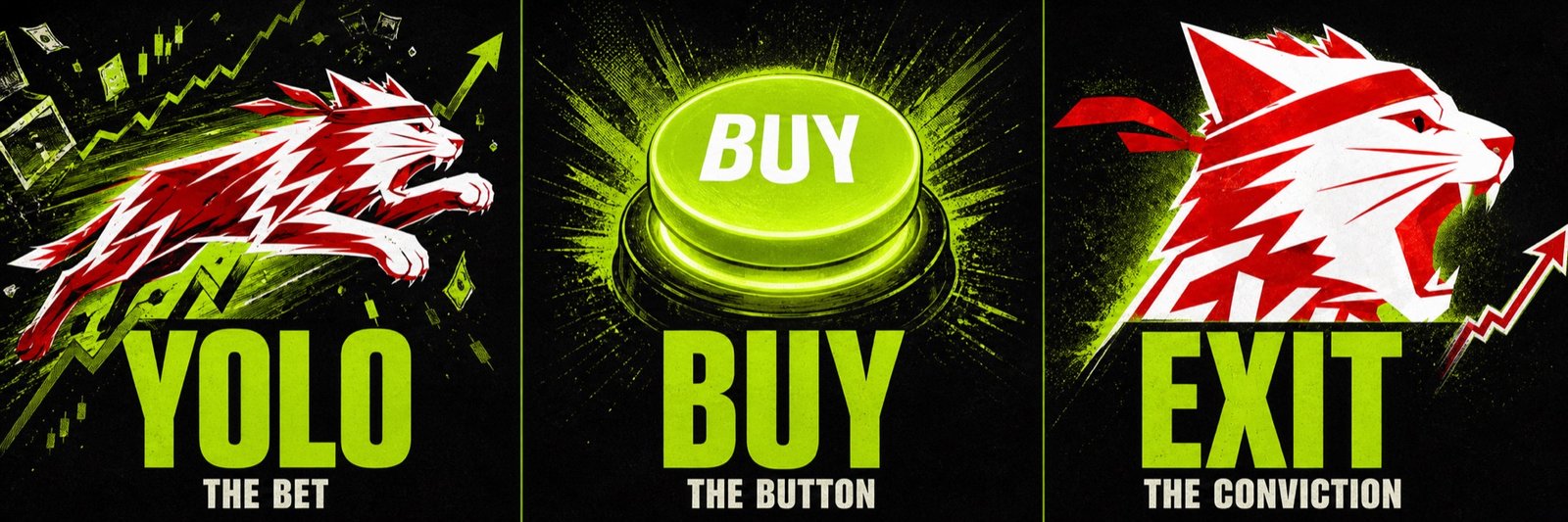 YOLO the bet, BUY the button, EXIT the conviction triptych